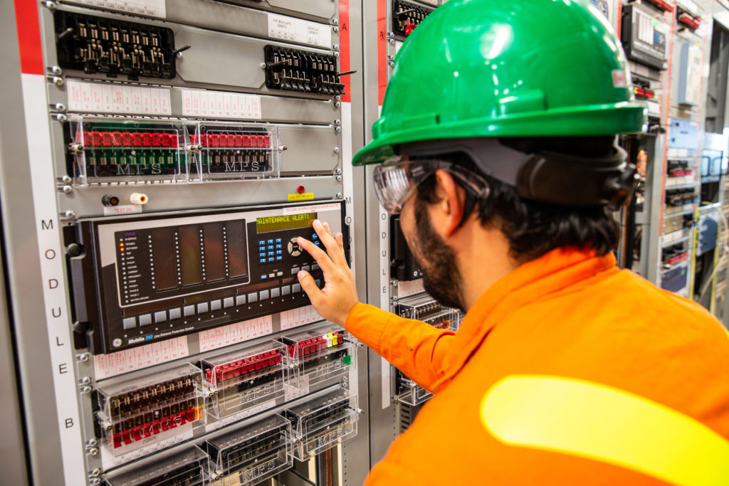 B&M specialized technician conducting tests and maintenance of an electrical system