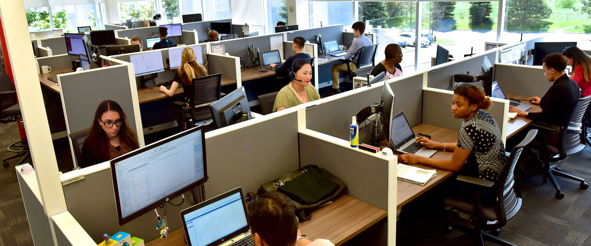 A snapshot of employees working at the B&M's 24 hours central contact centre