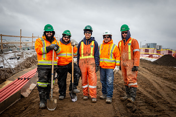 A group of B&M's construction workers in the field