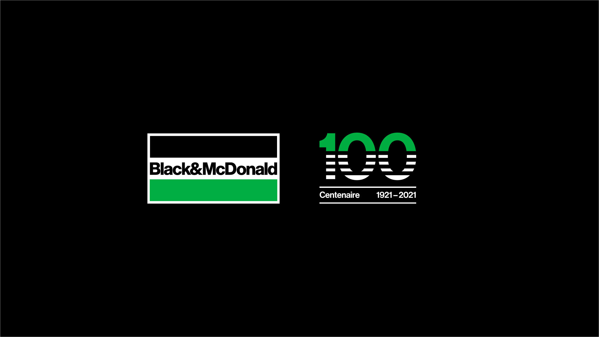 Logos Black & McDonald et Centennial sur fond noir
